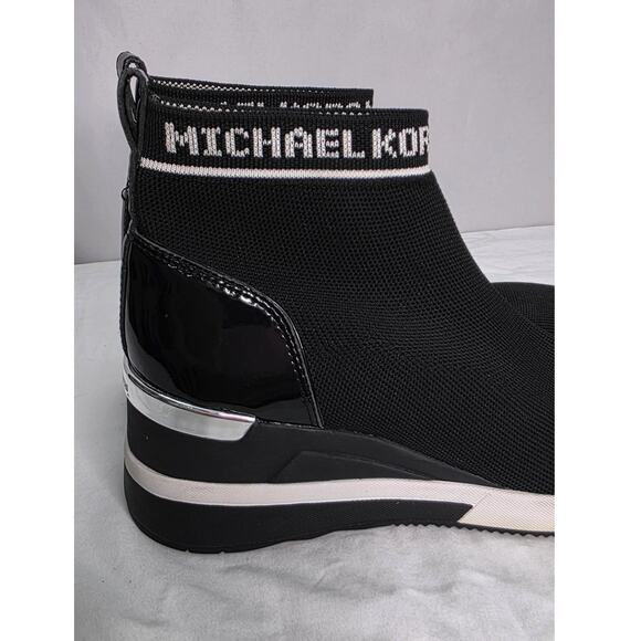 Michael Michael Kors Skyler Black & White Wedge Women's Sneaker Bootie Size 8.5M - Picture 2 of 13